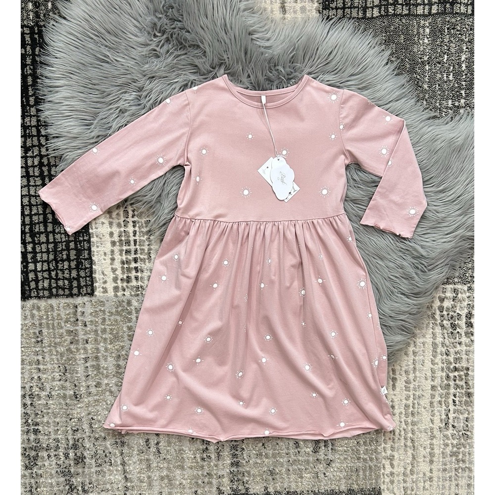 POUF BABY NYC Blush 3/4‎ Sleeve Sun Print Dress Size 10Y